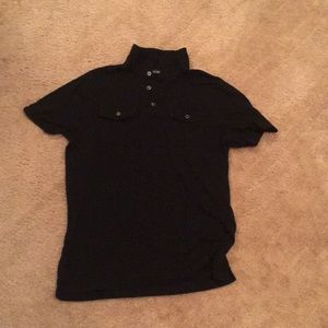 Black shirt button down